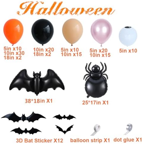 139Pcs Halloween Balloon Garland Arch Kit