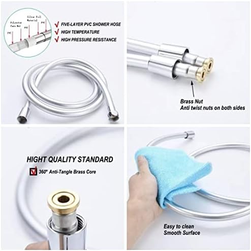 Handheld Shower Head with Chrome Face and PVC Hose