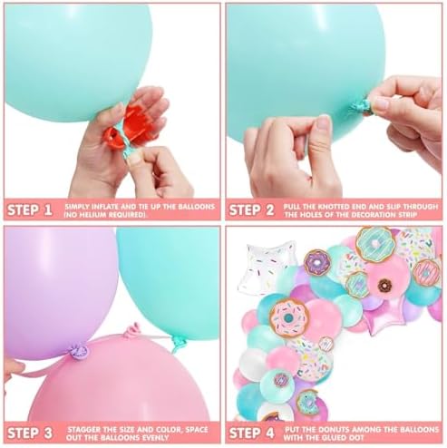 Levfla 100 PCS Donut Balloons Garland Party Decor