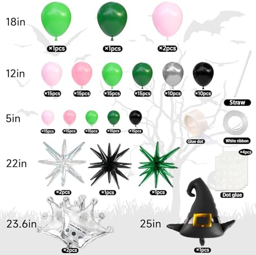 Witch Themed Balloon Garland Arch Kit 169 Pcs