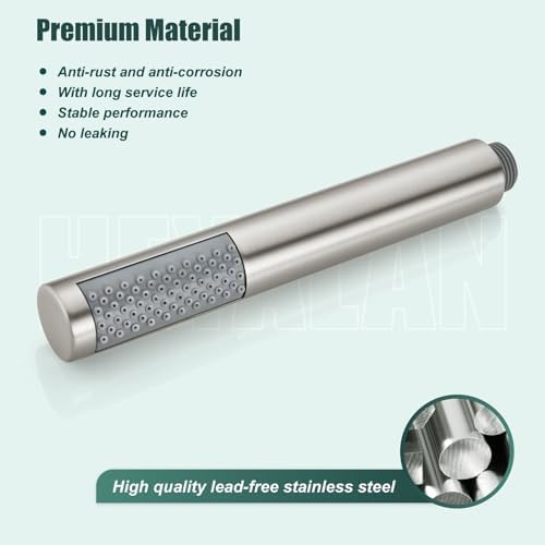 Heyalan Handheld Shower Spray High Pressure Luxury Hand Shower Head Brushed Nickel