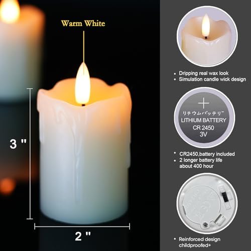 Homemory Flameless Votive Candles with Timer Remote 6 Pack