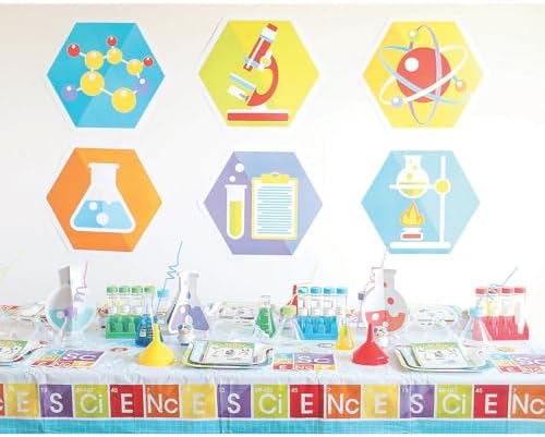 Fun Express Science Beaker Cups with Straws Set 8oz