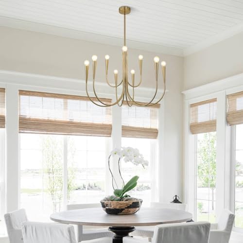 Magiroz 9 Light Gold Candle Chandelier Pendant Light