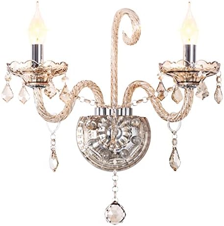 CRYSTOP Classic Crystal Wall Sconce with 2 Lights