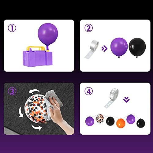 Halloween Balloon Decor Kit 124 Pcs Spider Web Garland Arch Set
