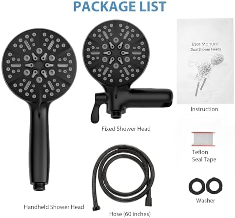 GAOMON 24-Setting 3-Way Shower Head Combo with Handheld and Rain Shower