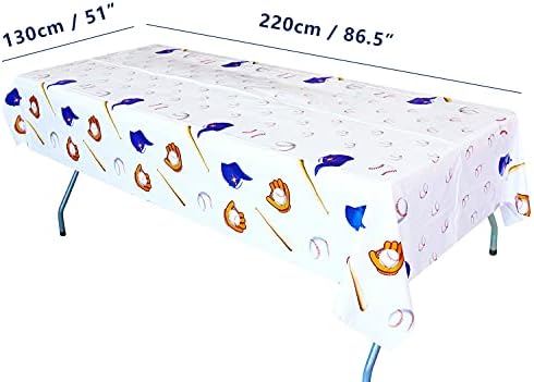 4 Pack Baseball Themed Tablecloth for Sports Birthday Party