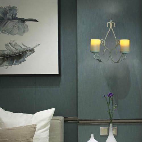Flameless Candles Chandelier 4 Light Waterproof Crystal Metal Wall Sconces with Remote Control and Timer