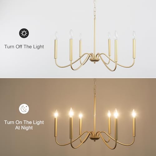 Generies 6 Light Antique Spray Gold Farmhouse Chandelier