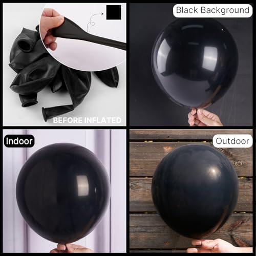 PartyWoo Matte Black Balloons 128 Piece Kit