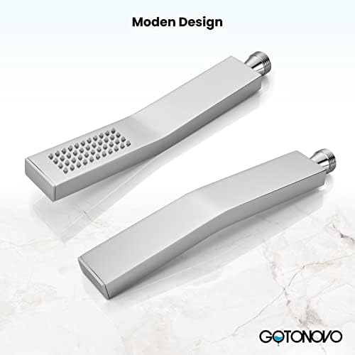 Gotonovo Wall Mount Chrome Polished Handheld Shower Head High Pressure Single Function
