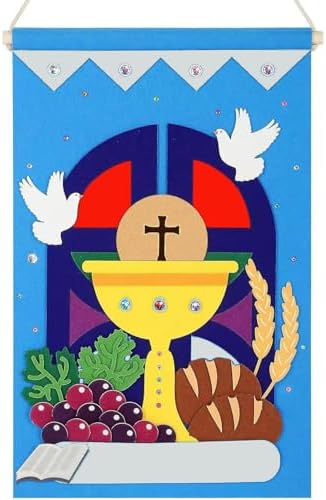First Communion Banner Kit Blue 12x18 Inch DIY Craft Supplies