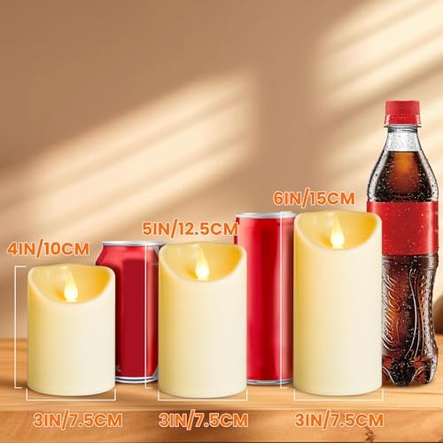LEOSAN Flameless Candles with Remote Timer 3 pcs