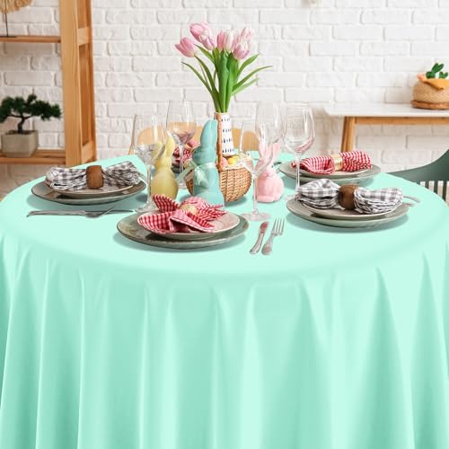 12Pcs 84 Inch Round Pastel Tablecloths Rainbow Mix Color