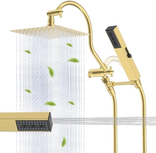 Hibbent All Metal Shower Head with Handheld Wand