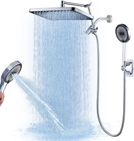13 Inch Rain Shower Head with Handheld Spray Combo - Polished Chrome