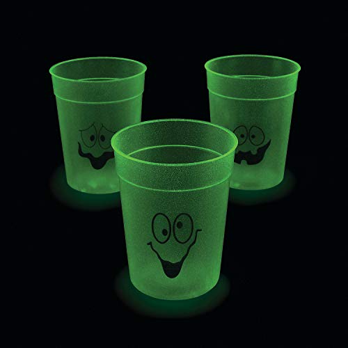 Fun Express 12 Pack Glow in the Dark Halloween Ghost Cups