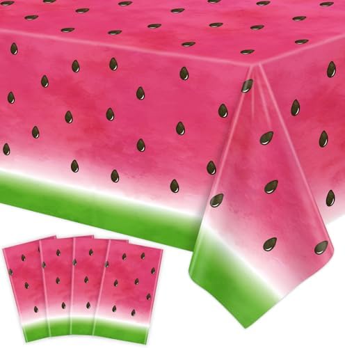 4 Pack Watermelon Themed Party Tablecloths