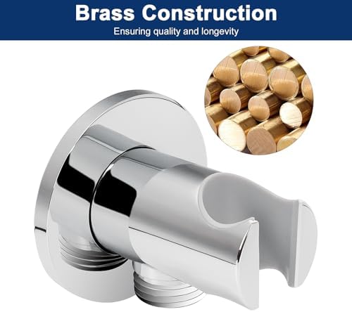 NearMoon Brass Handheld Shower Head with Wall Connector and Hose