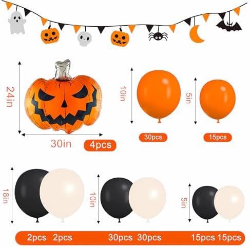 Halloween Balloon Garland Arch Kit - 146 Pcs for Spooky Party