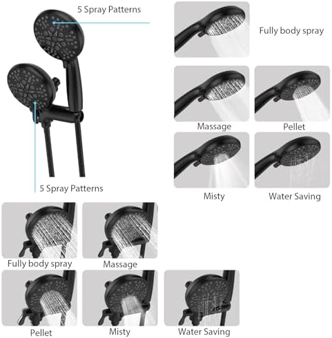 GAOMON 24-Setting 3-Way Shower Head Combo with Handheld and Rain Shower