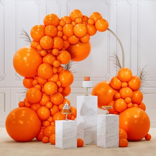 PartyWoo Orange Balloons 145 PCS Fall Decor Kit