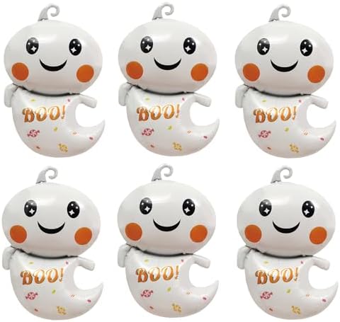 Oarkive Halloween Ghost Balloons 6pcs Foil Decor