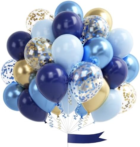 Navy Blue Gold Balloon Set 60 Pcs 12 Inch
