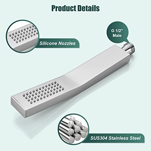 Heyalan Handheld Shower Head with Curved Design and Polished Chrome