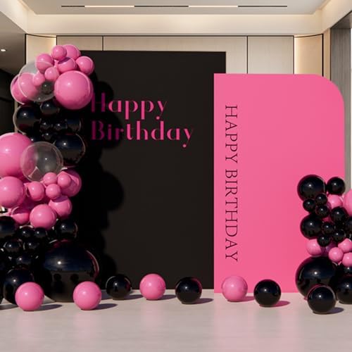 118pcs Pink Black Balloon Garland Kit