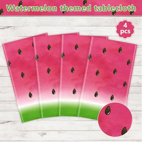 4 Pack Watermelon Themed Party Tablecloths