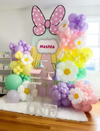 Daisy Balloon Arch Garland Kit - 131 Pcs Pastel Rainbow Balloons for Decorations
