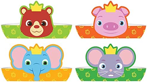 Fun Multicolor Cocomelon Paper Crowns Pack of 8