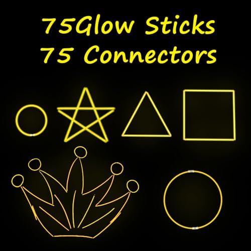 75 Glow Sticks Party Pack with Connectors Yellow