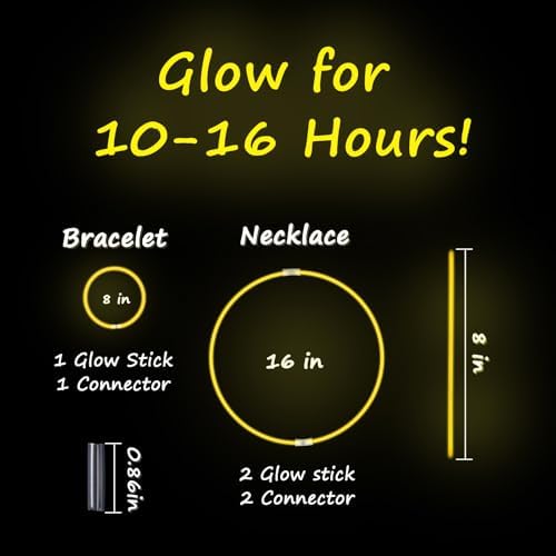75 Glow Sticks Party Pack with Connectors Yellow