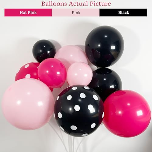 125PCS Pink Bow Balloon Arch Garland Kit for Birthday and Baby Shower Decorations