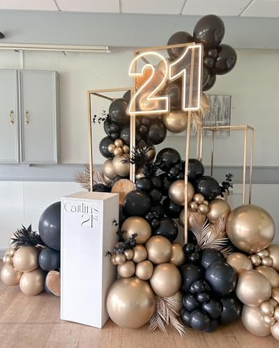 Black and Gold Balloon Arch Kit 102Pcs