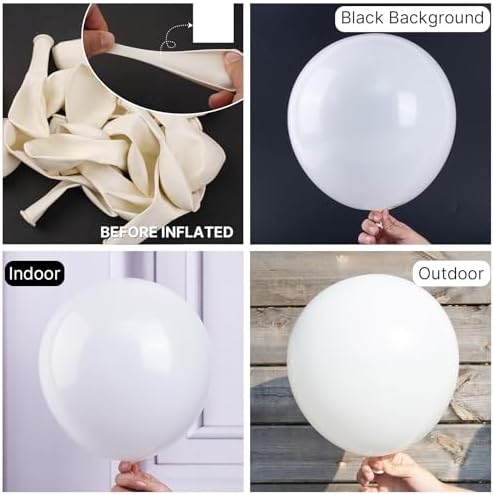 PartyWoo White Balloons 92 Pcs for Decorations