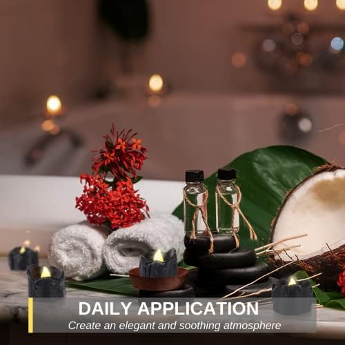 Homemory 24-Pack Flameless Black Candles Battery Operated Tea Lights for Halloween Decor