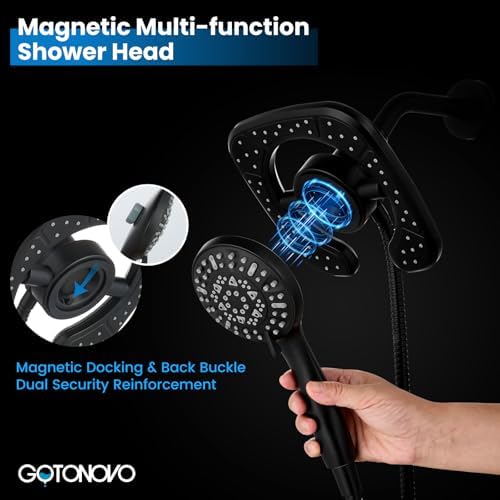 Gotonovo 5-Setting 2 in 1 Dual Shower Head with Handheld Combo
