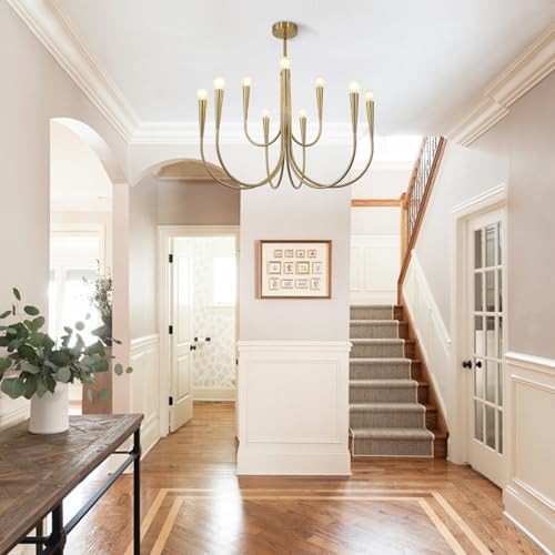 Magiroz 9 Light Gold Candle Chandelier Pendant Light