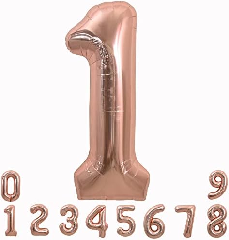TONIFUL 40-Inch Rose Gold Number Balloon 1