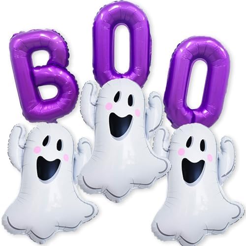 Halloween Purple BOO Balloons Decorations Set