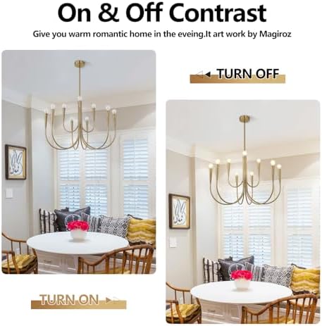 Magiroz 9 Light Gold Candle Chandelier Pendant Light