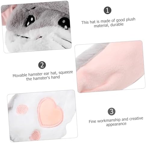 NUOBESTY Plush Hamster Ears Cap for Parties and Role Play