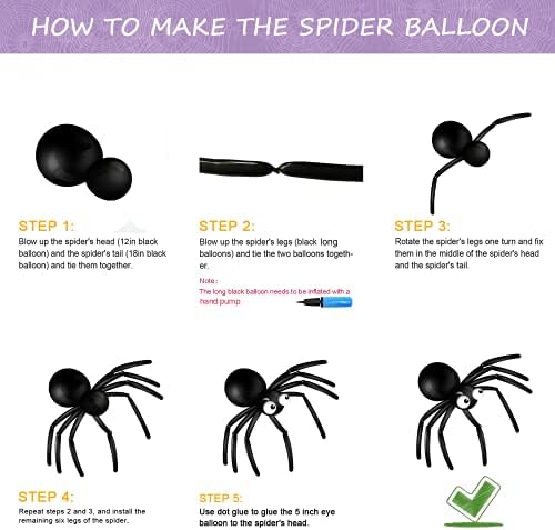 Bonropin Halloween Balloon Garland Kit with Spider Web and Confetti Balloons