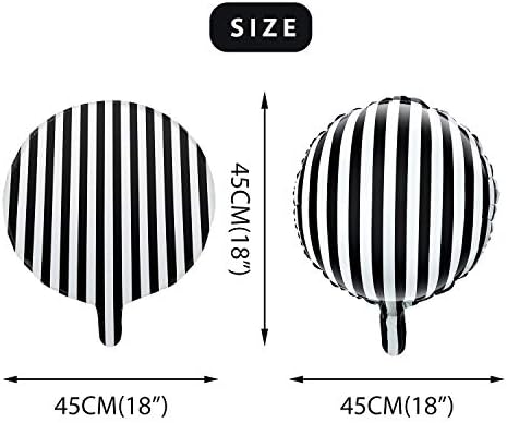 Gejoy 24 Piece 18 Inch Black White Striped Balloons for Halloween Birthday Party Decoration