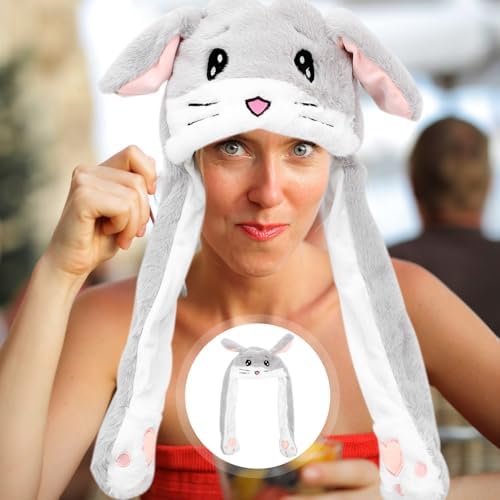Plush Hamster Ears Moving Party Hat for Kids and Adults