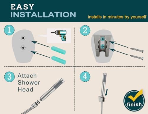 Yunzhizhao Handheld Shower Head with Long Hose